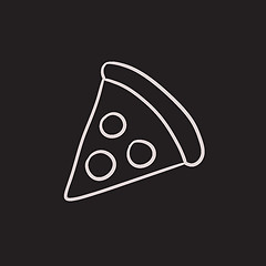 Image showing Pizza slice sketch icon.