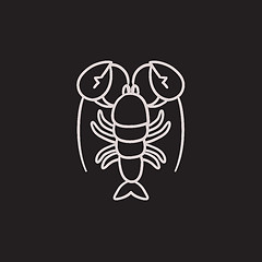 Image showing Lobster sketch icon.