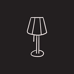 Image showing Stand lamp sketch icon.