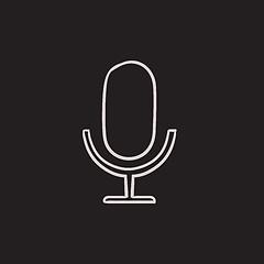 Image showing Retro microphone sketch icon.