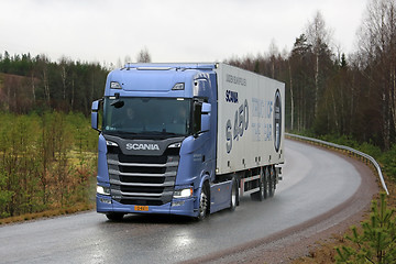 Image showing Blue Scania S450 Semi Next Generation Truck on the Road