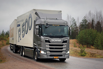 Image showing New Grey Next Generation Scania R500 Truck on Test Drive