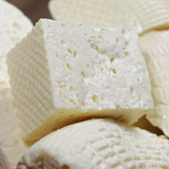 Image showing Cheese and greens closeup