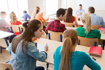 Image showing group of students writing school test