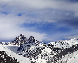 Image showing Snow mountain in cold winter day