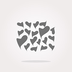 Image showing vector Valentine heart sign set, web button