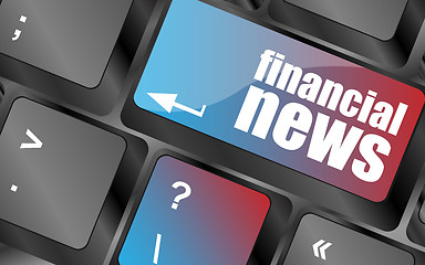 Image showing financial news button on computer keyboard vector, keyboard keys, keyboard button