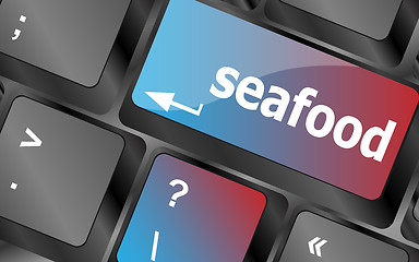 Image showing keyboard key layout with sea food button vector, keyboard keys, keyboard button
