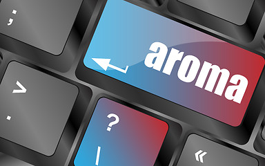 Image showing Button with aroma on Computer Keyboard key, vector illustration, keyboard keys, keyboard button