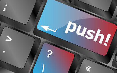 Image showing push key on computer keyboard, business concept vector, keyboard keys, keyboard button