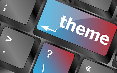 Image showing theme button on computer keyboard keys, business concept vector, keyboard keys, keyboard button