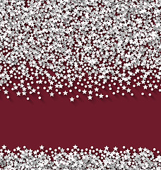 Image showing Abstract red background white hoarfrost particles