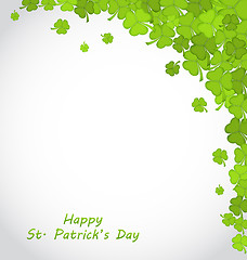 Image showing Greeting Background with Clovers for St. Patricks Day