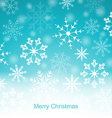 Image showing Xmas Blue Background with Snowflakes