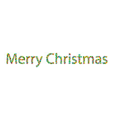 Image showing Merry Christmas lettering from colourful confetti