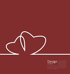 Image showing Layout couple hearts for design card on Valentines Day 