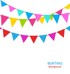 Image showing Set Colorful Buntings Flags Garlands for Holiday