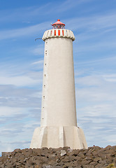 Image showing Modern lighthouse at Akranes - Iceland