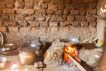 Image showing Eggs cooking in Nepali kitchen