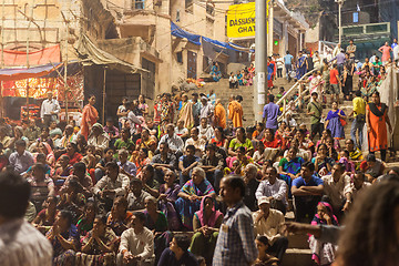 Image showing Ganges Aarti ceremony, Varanasi