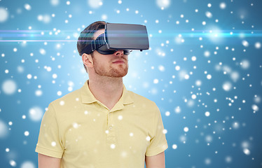 Image showing man in virtual reality headset or 3d glasses