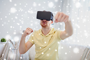 Image showing young man in virtual reality headset or 3d glasses