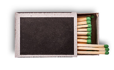 Image showing Open box of matches top view