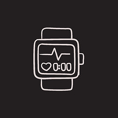 Image showing Smartwatch sketch icon.