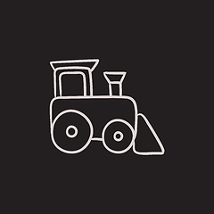 Image showing Toy train sketch icon.