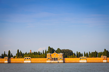 Image showing Venice Cemetery of San Michele from the waterfront