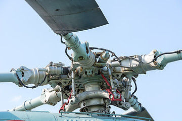 Image showing Helicopter rotor blade detail close up.