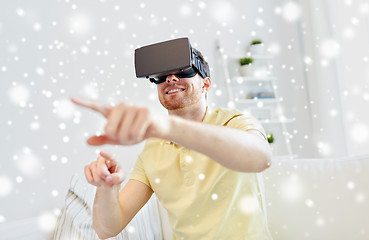 Image showing young man in virtual reality headset or 3d glasses