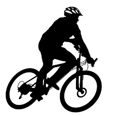 Image showing Silhouette of a cyclist male.  illustration.