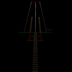 Image showing Luminous night landing lights Airport. illustration.