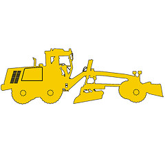 Image showing Silhouette of a heavy road grader. Vector illustration.