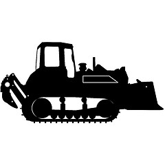 Image showing Silhouette of a heavy loaders with a ladle. illustration.