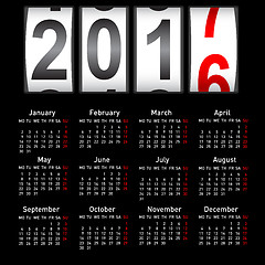 Image showing Stylish calendar for 2017. Week starts on Monday
