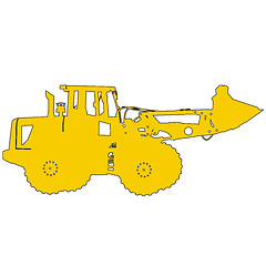Image showing Silhouette of a heavy loaders with a ladle. illustration.