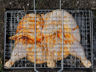 Image showing Roast chicken on grill