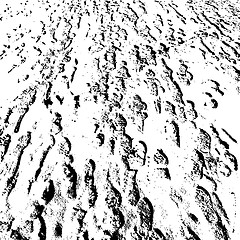 Image showing Silhouette  shoes footprint  in the snow.  illustration.