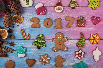 Image showing Gingerbreads for new 2017 years