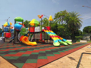 Image showing editorial children's park Corn Island Nicaragua