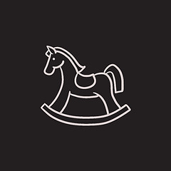 Image showing Rocking horse sketch icon.