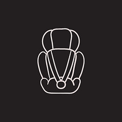 Image showing Baby car seat sketch icon.