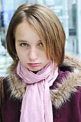 Image showing Teenage girl pouting