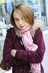 Image showing Teenage girl shivering