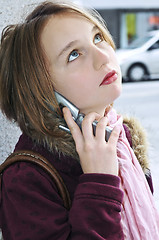 Image showing Teenage girl talking on cell phone