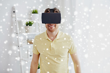 Image showing young man in virtual reality headset or 3d glasses