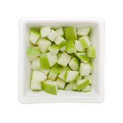 Image showing Diced green apple