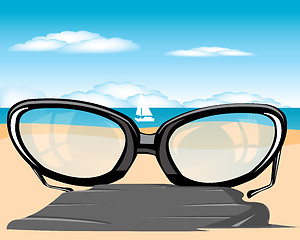 Image showing Spectacles on beach